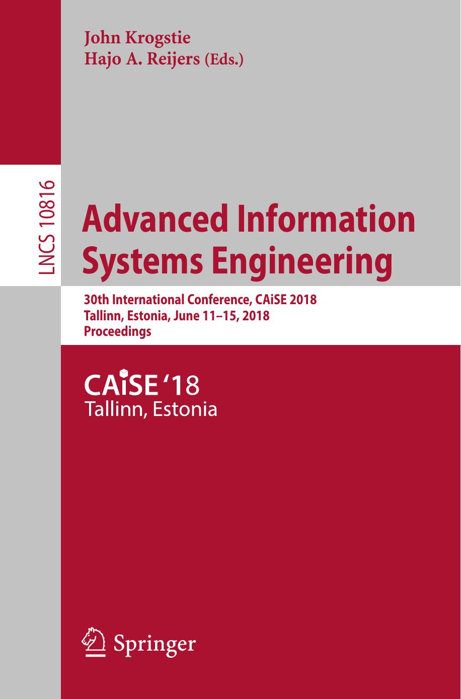Advanced Information Systems Engineering by Unknow