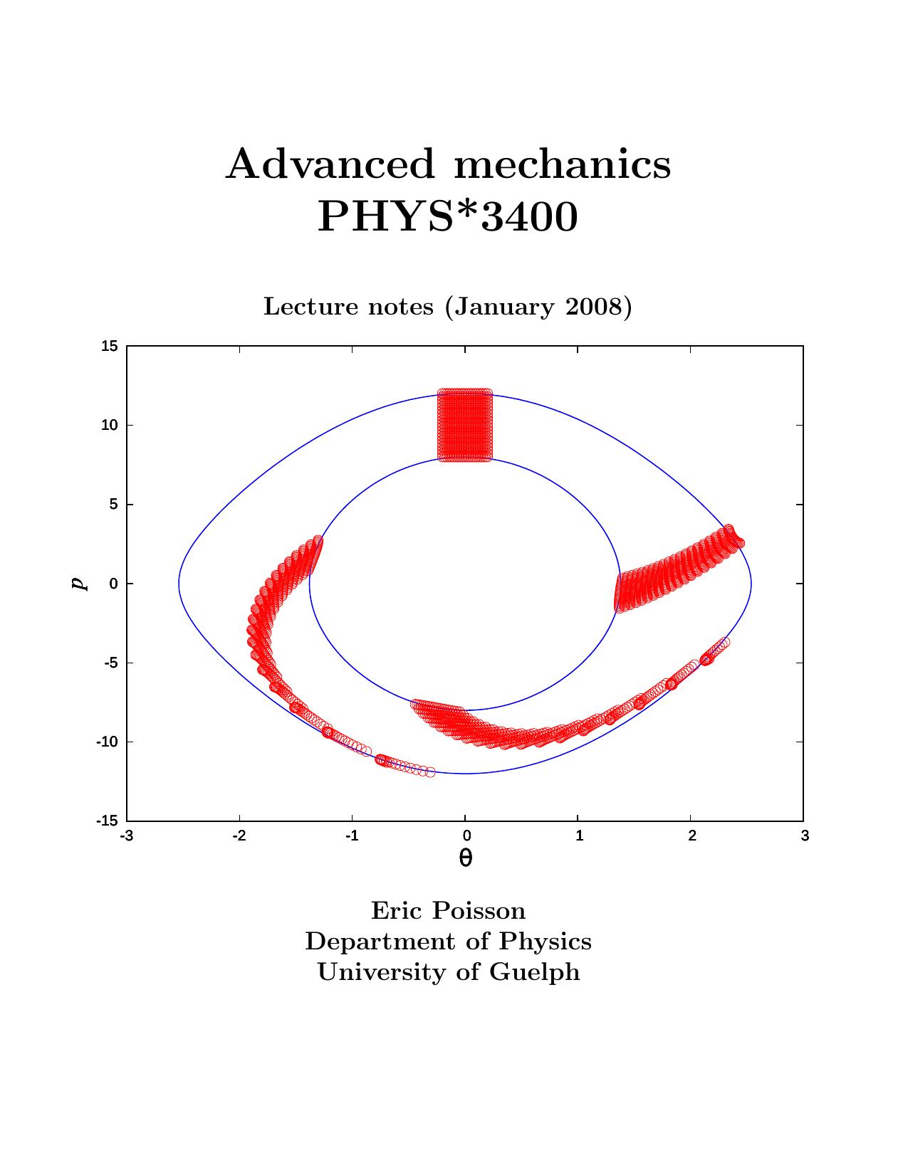 Advanced Mechanics [Phys 3400 Lecture Notes] by E. Poisson