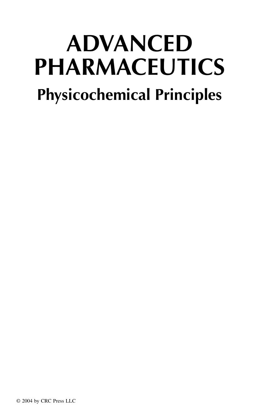 Advanced Pharmaceutics by Unknown