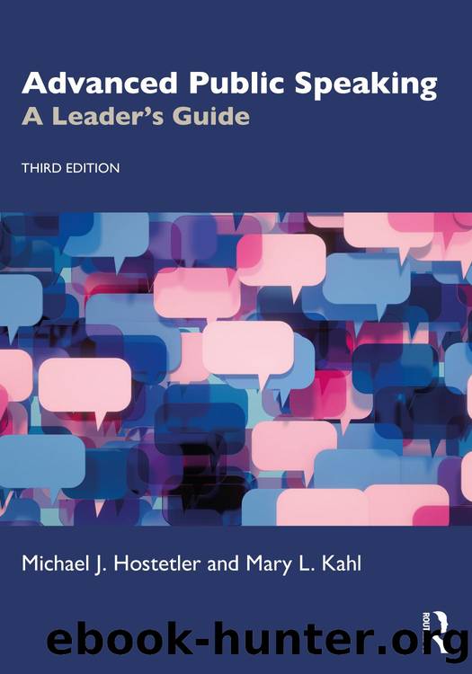 Advanced Public Speaking; A Leader's Guide; 3 by Hostetler Michael J. & Kahl Mary L