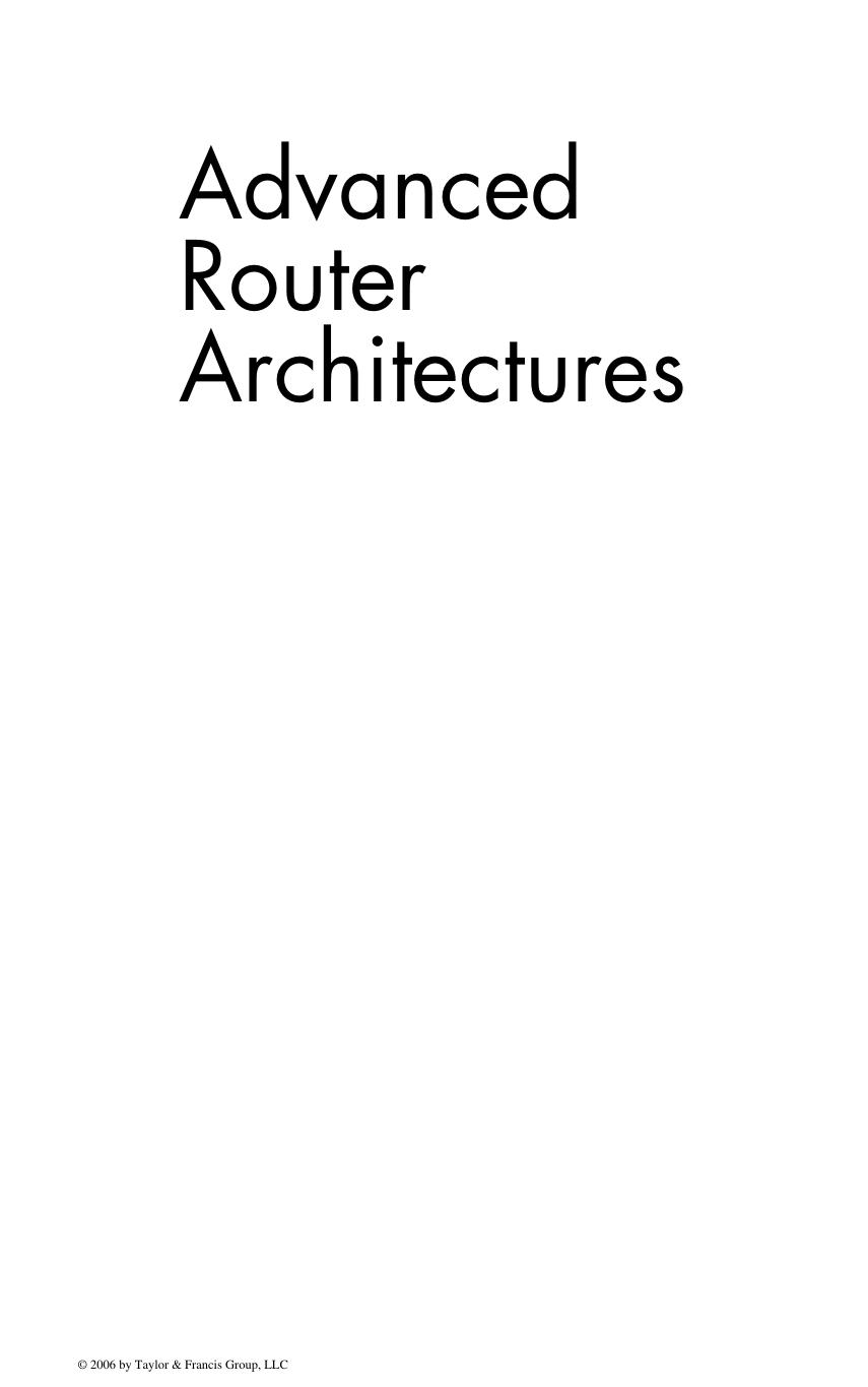 Advanced Router Architectures by Unknow