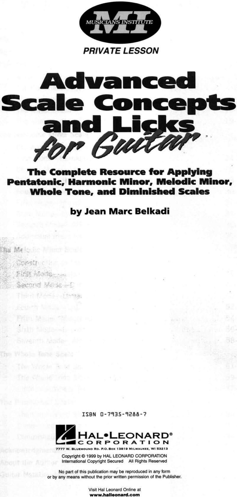 Advanced Scale Concepts For Guitar by Unknown