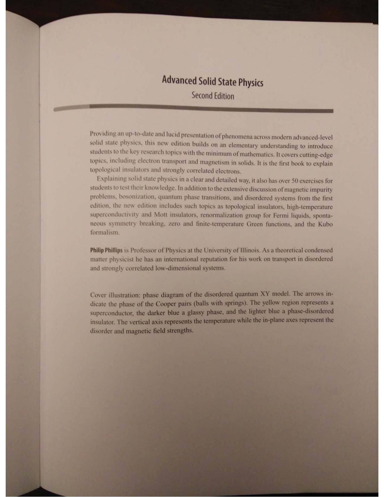 Advanced Solid State Physics by Philip Phillips