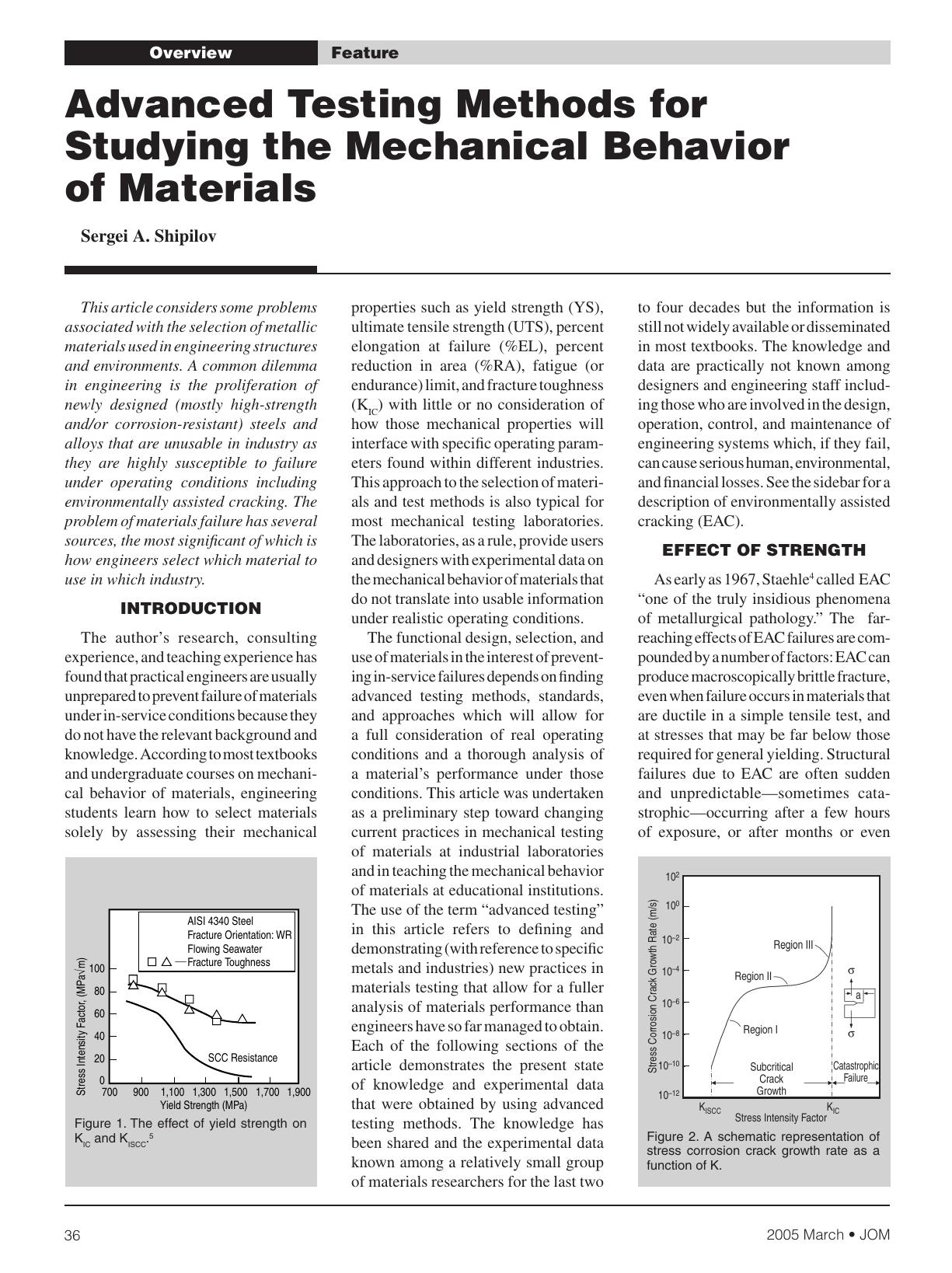 Advanced Testing Methods for Studying the Mechanical Behavior of Materials by Sergei A. Shipilov