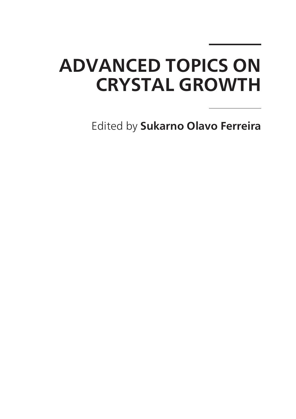Advanced Topics on Crystal Growth by Ferreira S.O. (Ed.)