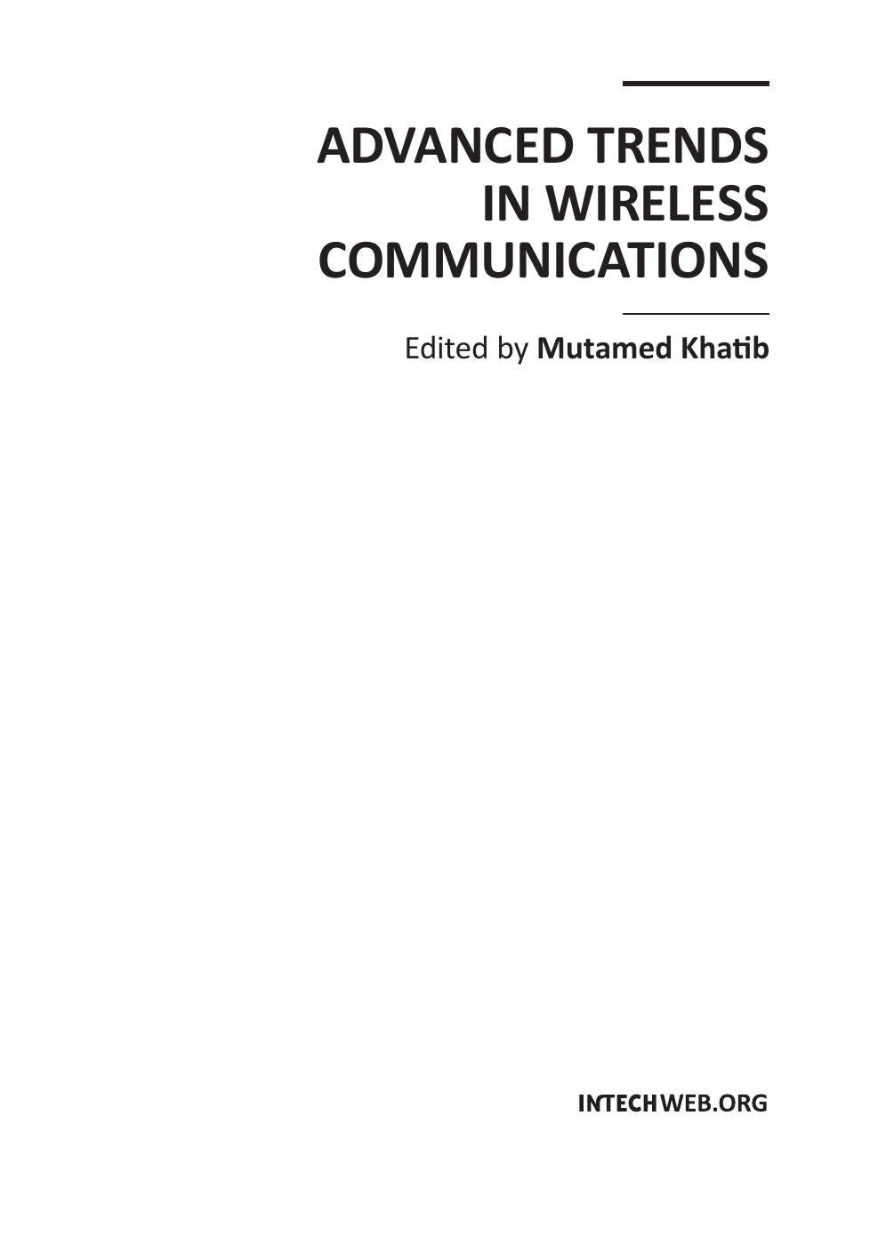 Advanced Trends in Wireless Communications by M. Khatib