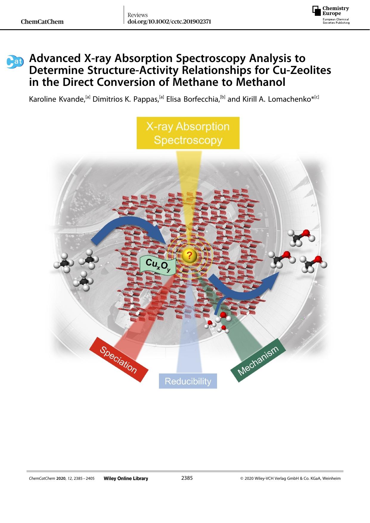 Advanced Xâray Absorption Spectroscopy Analysis to Determine StructureâActivity Relationships for CuâZeolites in the Direct Conversion of Methane to Methanol by Unknown