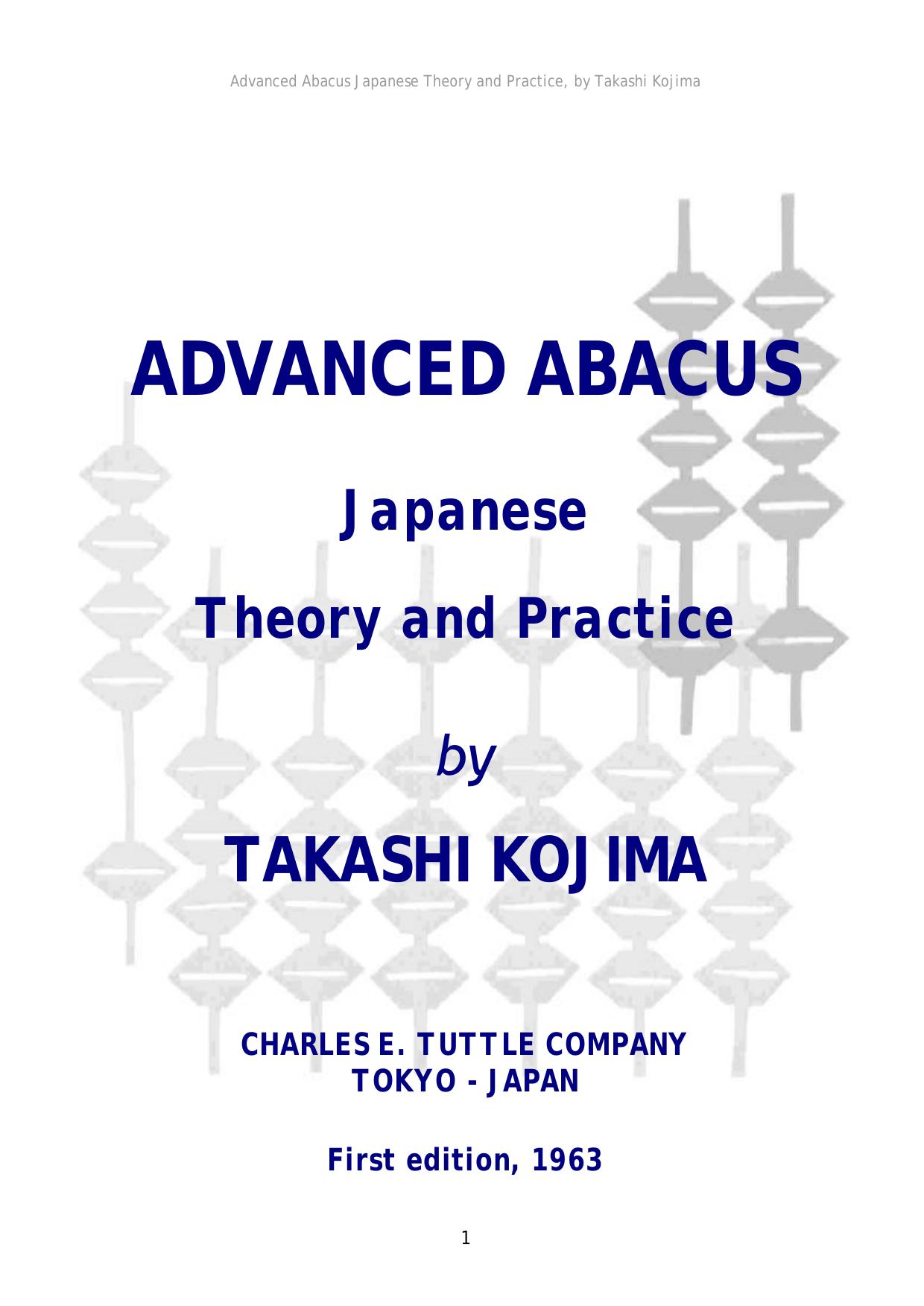 Advanced abacus: Japanese theory and practice by Kojima T