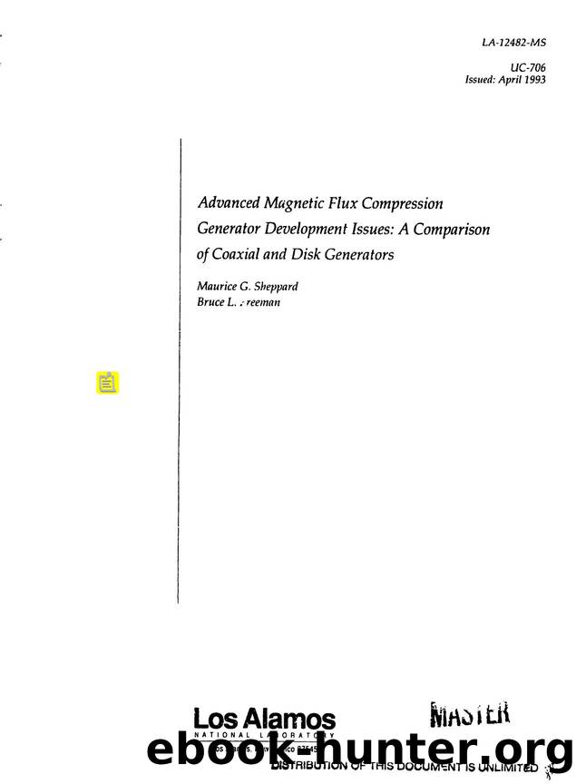 Advanced magnetic flux compression generator development issues   a comparison of coaxial and disk generators  None by LANL Research Library LWW Project