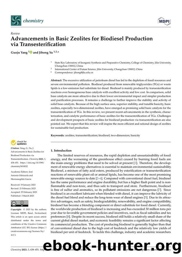 Advancements in Basic Zeolites for Biodiesel Production via ...