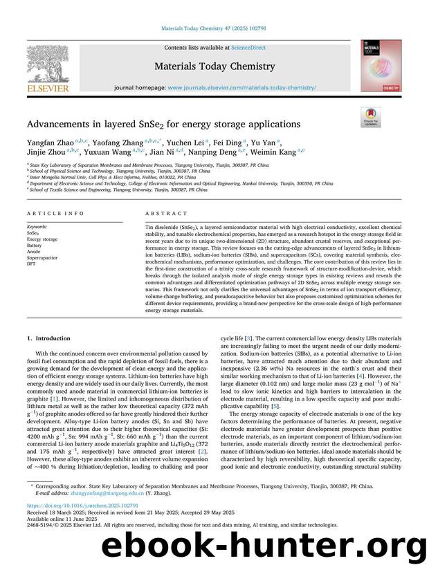 Advancements in layered SnSe2 for energy storage applications by unknow