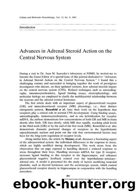 Advances in Adrenal Steroid Action on the Central Nervous System by Unknown