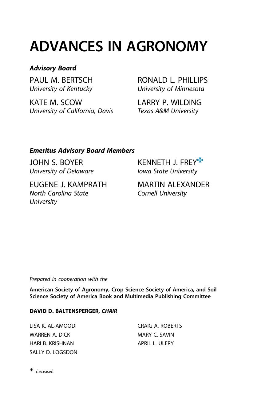 Advances in Agronomy, Vol. 125 by Donald L. Sparks (Ed.)