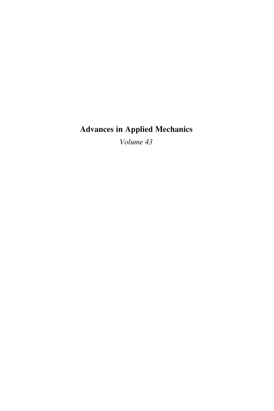 Advances in Applied Mechanics by Hassan Aref and Erik van der Giessen (Eds.)