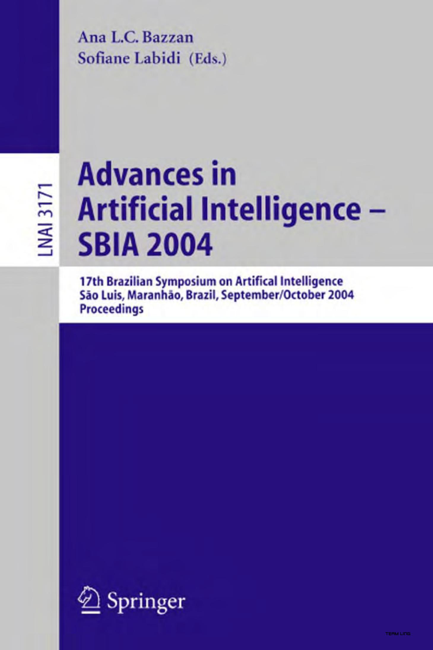 Advances in Artificial Intelligence SBIA by Ana L. C. Bazzan Sofiane Labidi