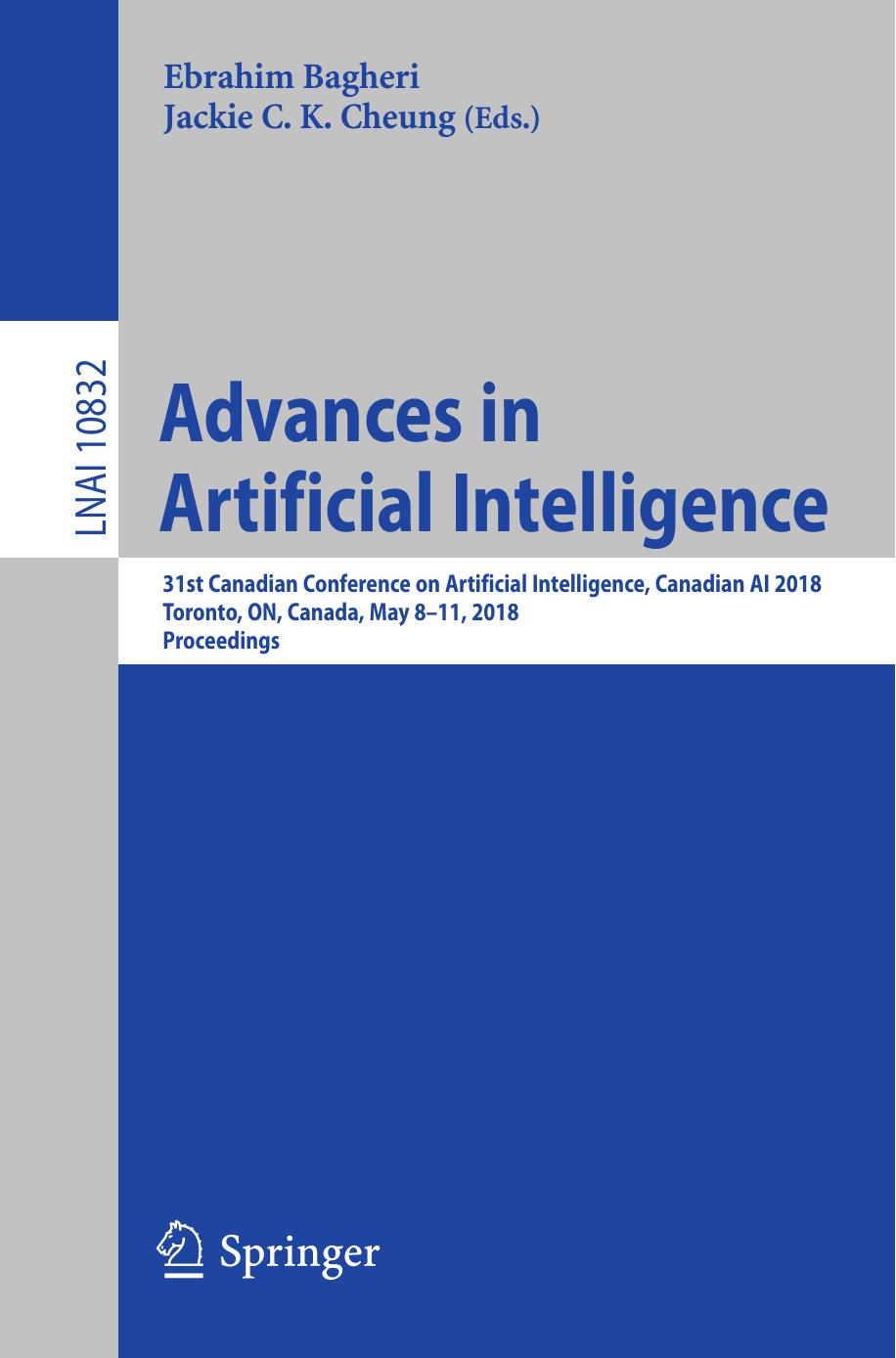Advances in Artificial Intelligence by Ebrahim Bagheri Jackie C.K. Cheung