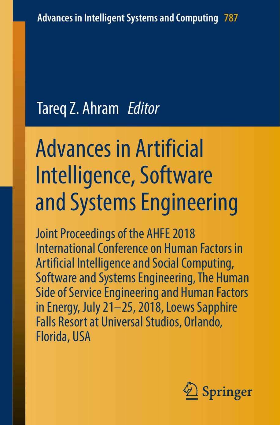 Advances in Artificial Intelligence, Software and Systems Engineering by Tareq Z. Ahram
