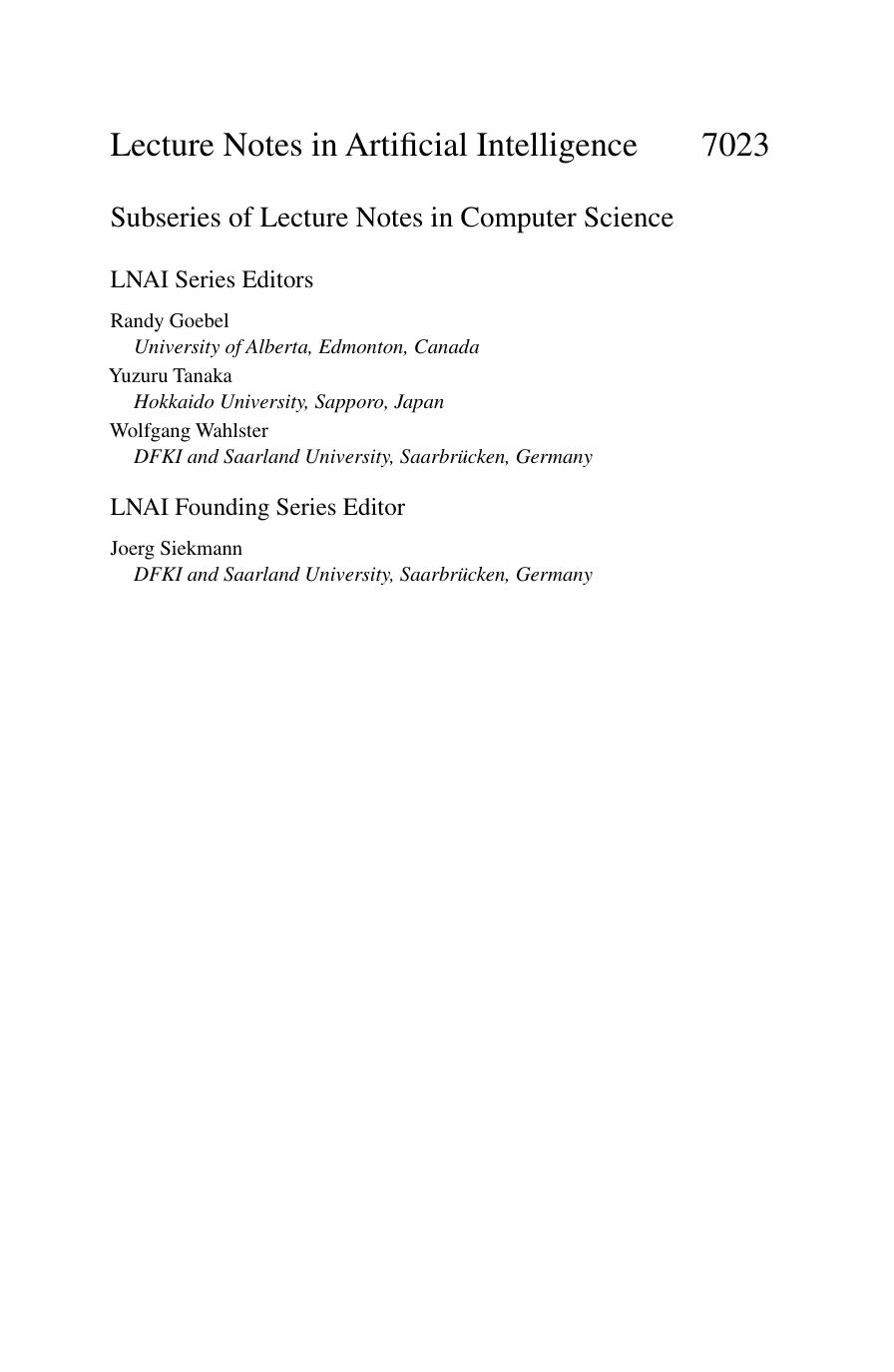 Advances in Artificial Intelligence: 14th Conference of the Spanish Association for Artificial Intelligence, CAEPIA 2011, La Laguna, Spain, November 7-11, 2011. Proceedings by unknow