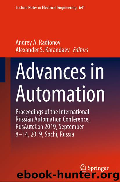 Advances in Automation by Andrey A. Radionov & Alexander S. Karandaev