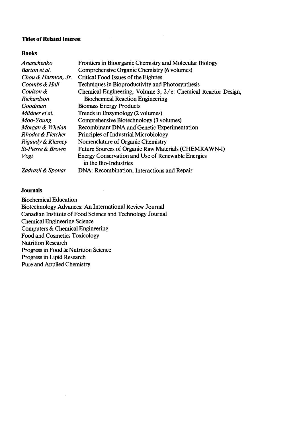Advances in Biotechnology. Proceedings of the Fifth International Yeast Symposium Held in London, Canada, July 20â25, 1980 by Graham G. Stewart and Inge Russell (Eds.)
