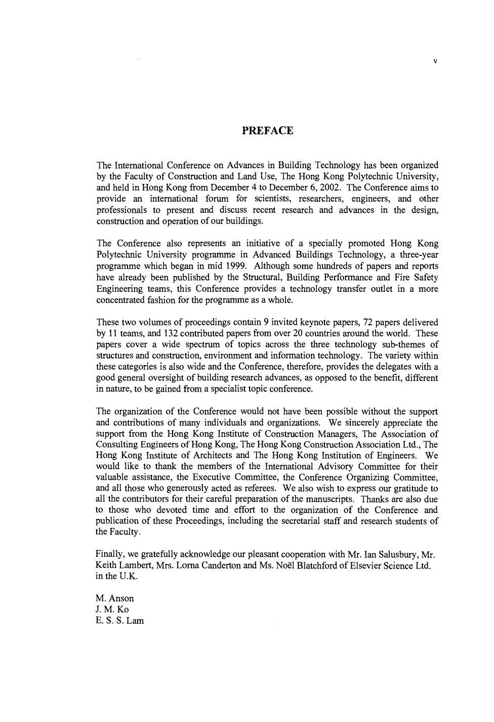 Advances in Building Technology. Proceedings of the International Conference on Advances in Building Technology 4â6 December 2002, Hong Kong, China by M. Anson J.M. Ko and E.S.S. Lam (Eds.)
