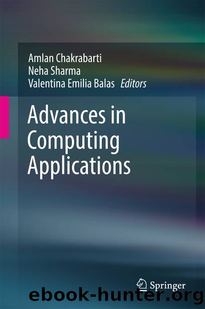 Advances in Computing Applications by Amlan Chakrabarti Neha Sharma & Valentina Emilia Balas