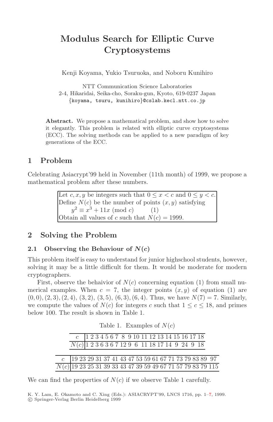 Advances in Cryptology - ASIACRYPT’99: International Conference on the Theory and Application of Cryptology and Information Security, Singapore, November 14-18, 1999. Proceedings by unknow