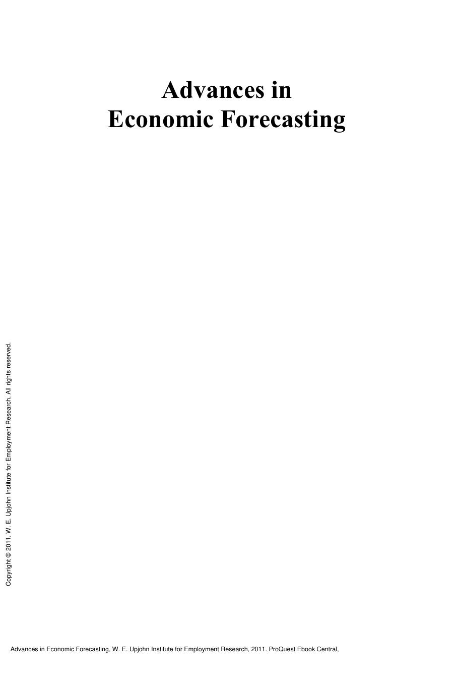Advances in Economic Forecasting by Matthew L. Higgins