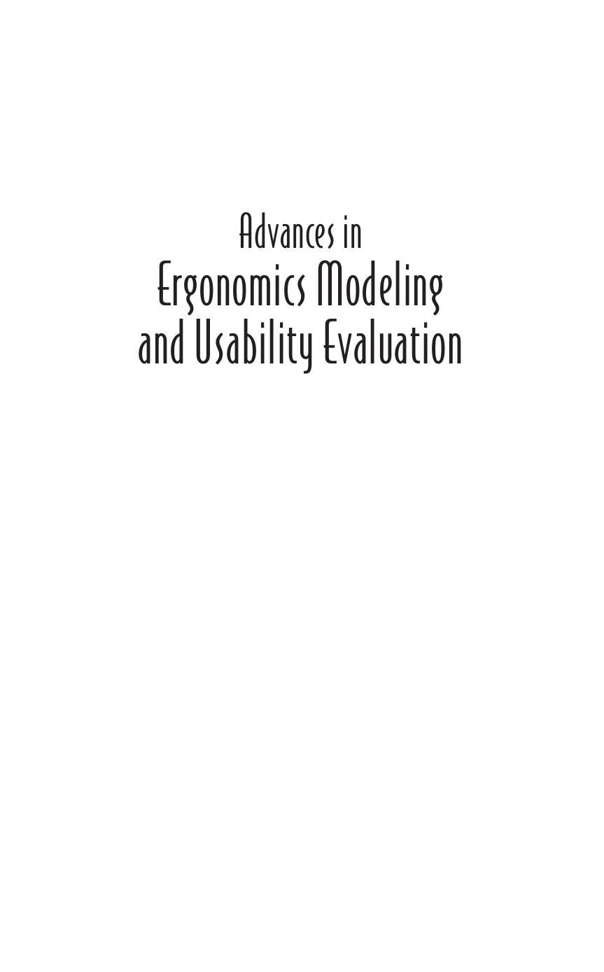 Advances in Ergonomics Modeling and Usability Evaluation by Halimahtun Khalid