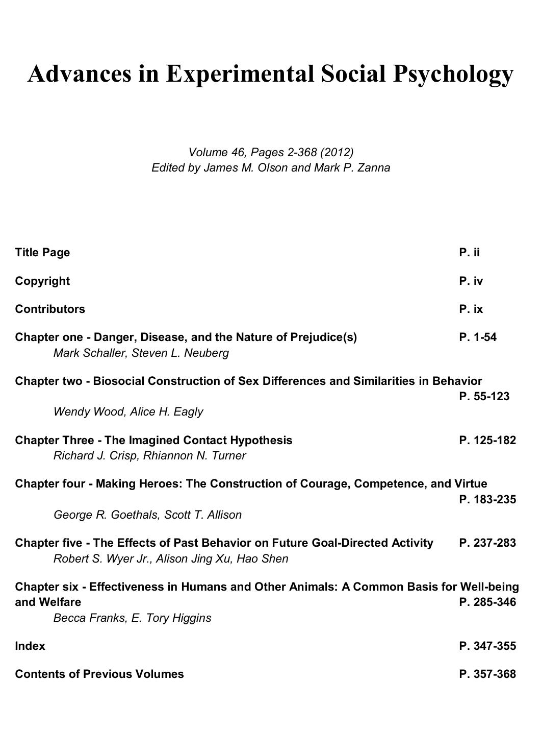 Advances in Experimental Social Psychology, volume 46, 2012 by Edited by James M. Olson and Mark P. Zanna