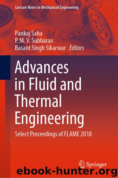 Advances in Fluid and Thermal Engineering by Pankaj Saha & P. M. V. Subbarao & Basant Singh Sikarwar