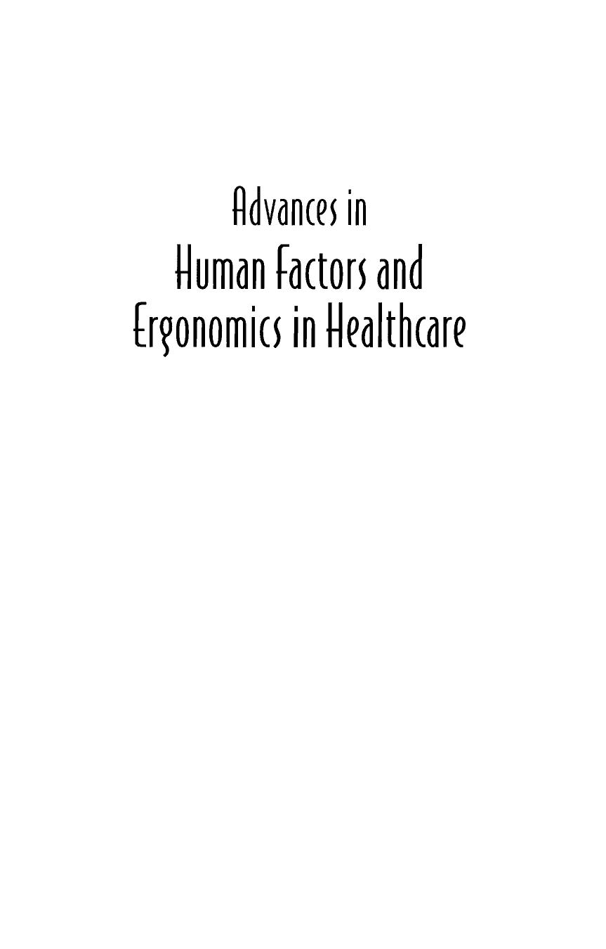 Advances in Human Factors and Ergonomics in Healthcare (2011) by Vincent G. Duffy