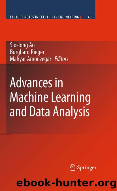 Advances in Machine Learning and Data Analysis by Mahyar A. Amouzegar