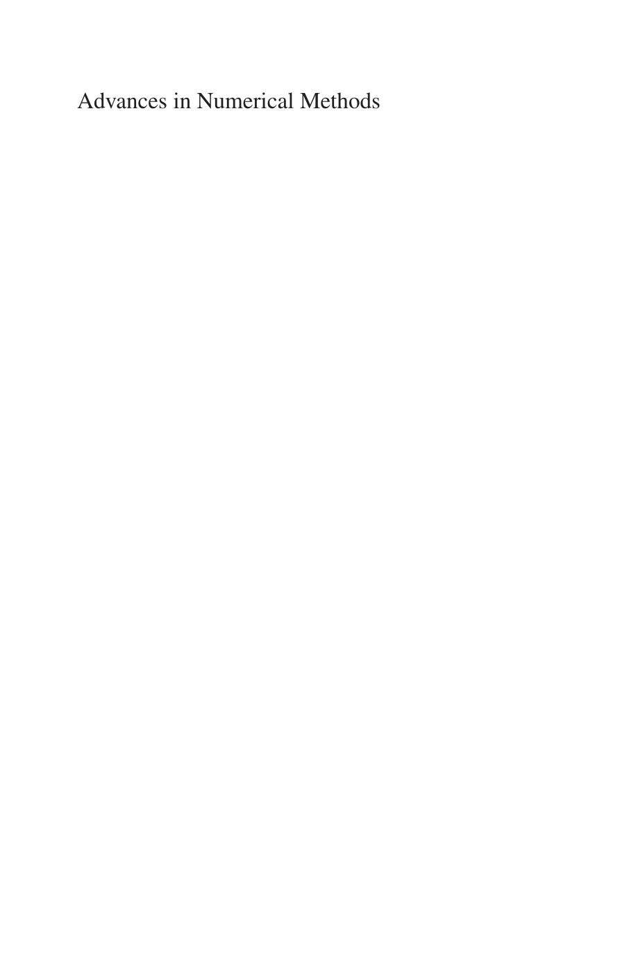 Advances in Numerical Methods by Unknown