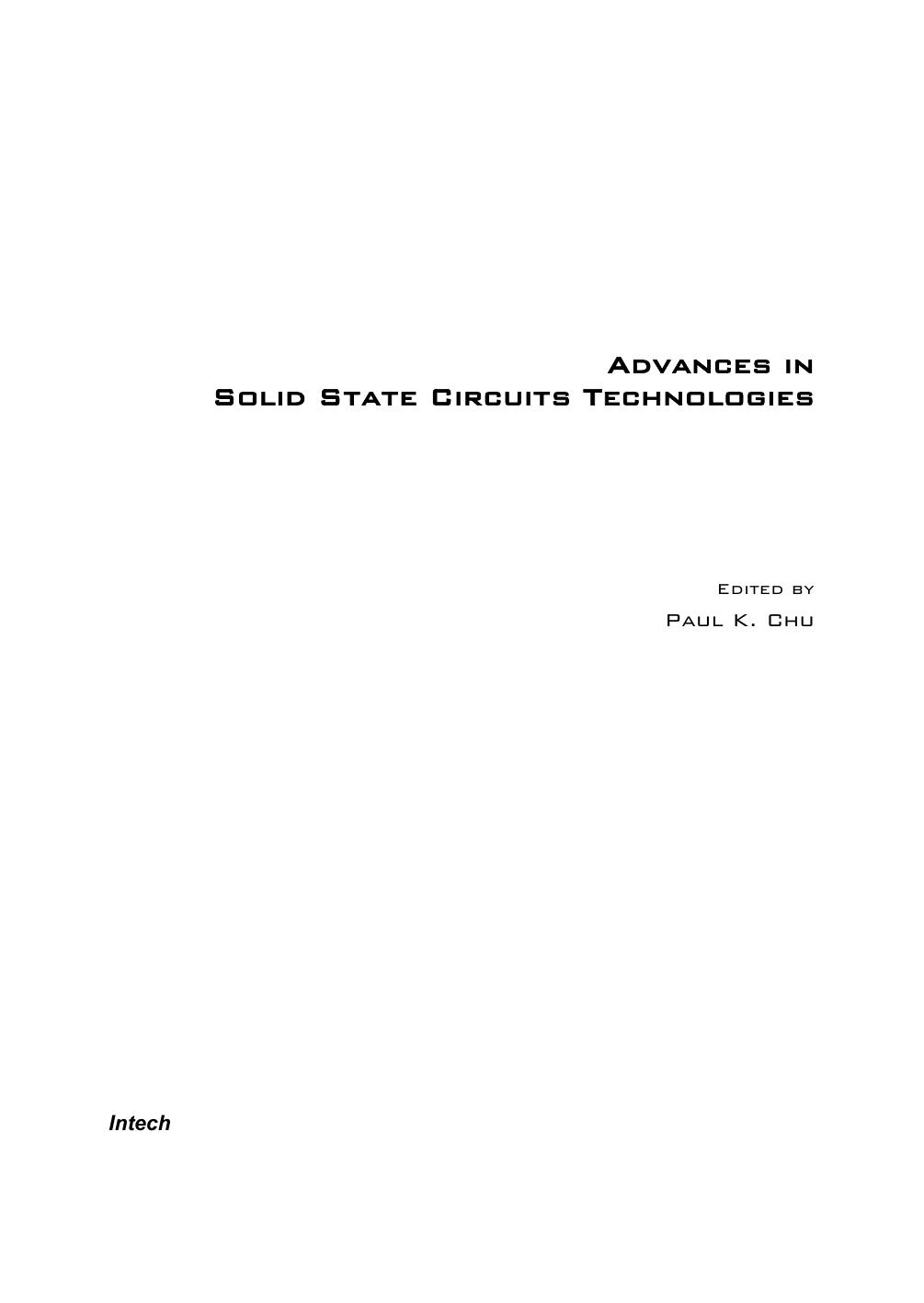 Advances in Solid State Circuits Technologies by P. Chu