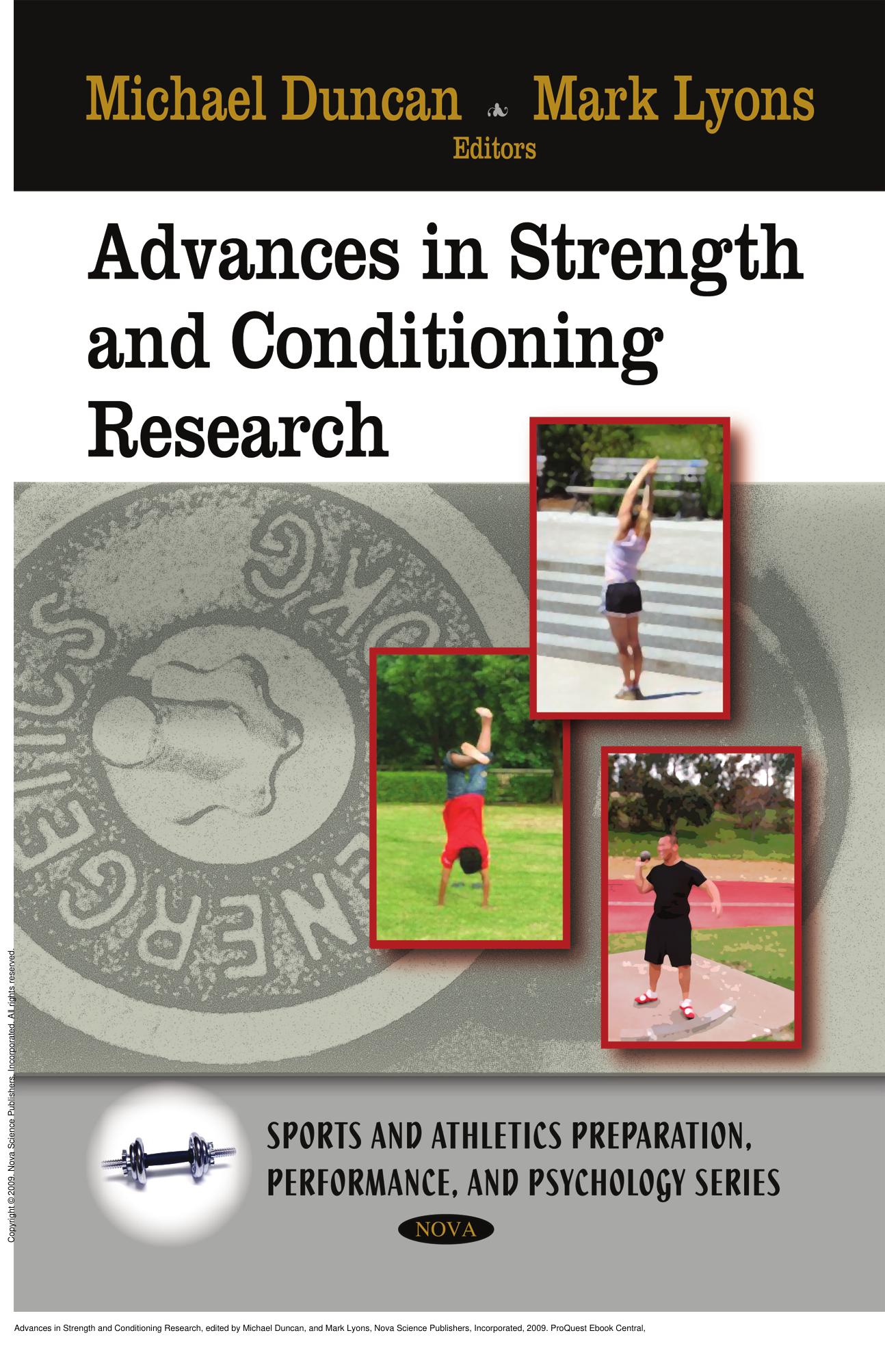 Advances in Strength and Conditioning Research by Michael Duncan; Mark Lyons