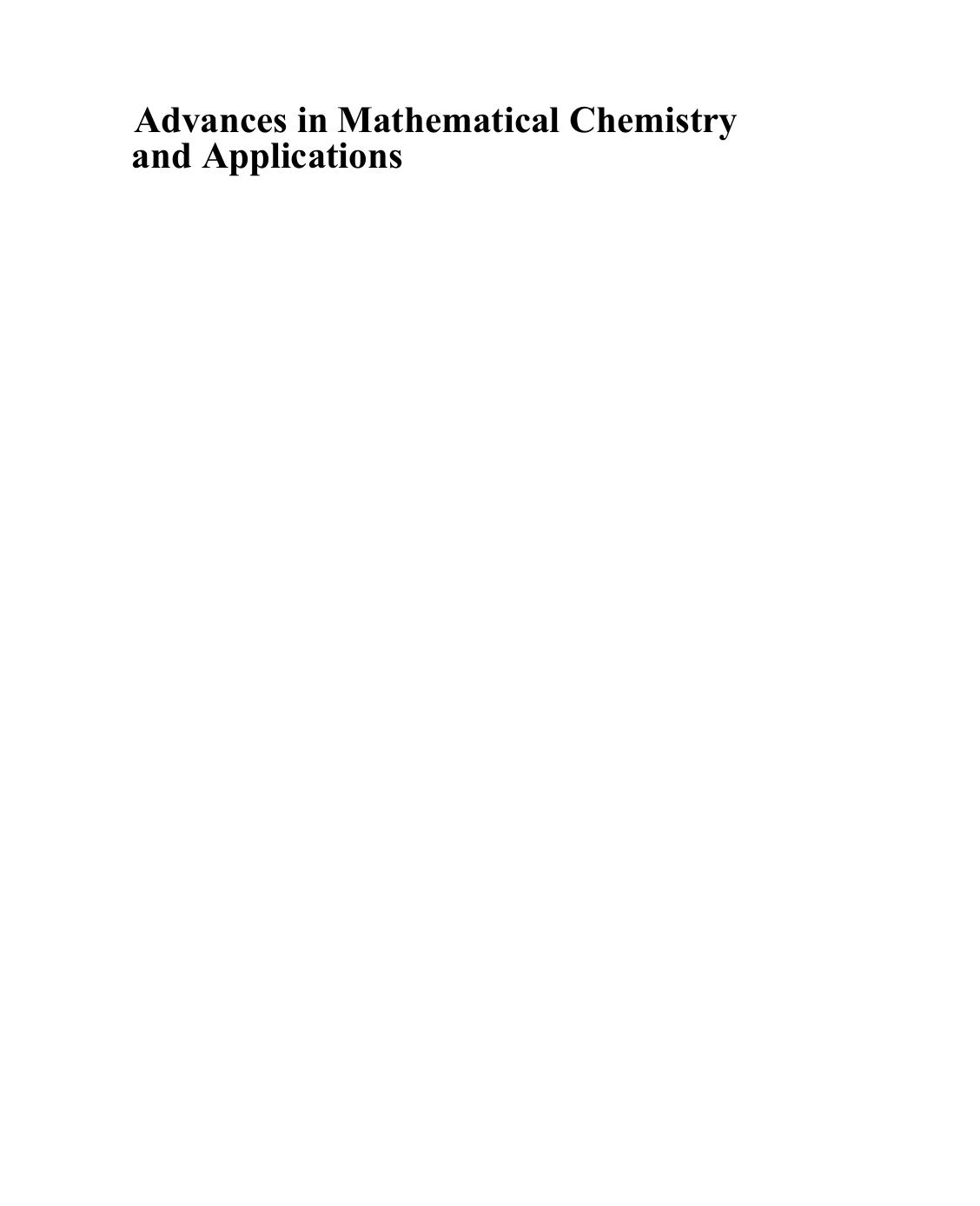 Advances in mathematical chemistry and applications. Vol.2 by Basak Subhash C.; Restrepo Guillermo; Villaveces C. José Luis (eds.)