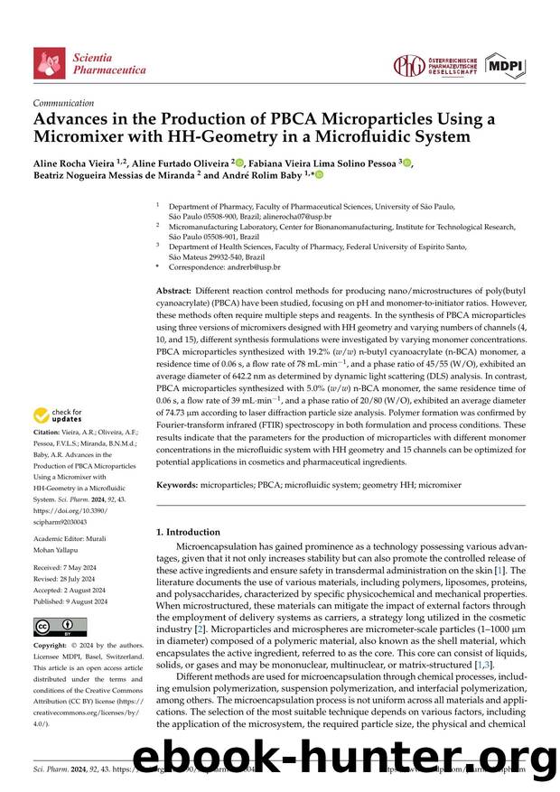 Advances in the Production of PBCA Microparticles Using a Micromixer with HH-Geometry in a Microfluidic System by unknow