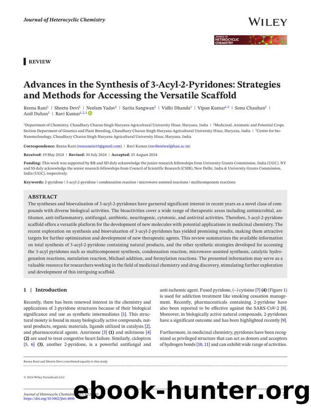 Advances in the Synthesis of 3âAcylâ2âPyridones: Strategies and Methods for Accessing the Versatile Scaffold by Unknown