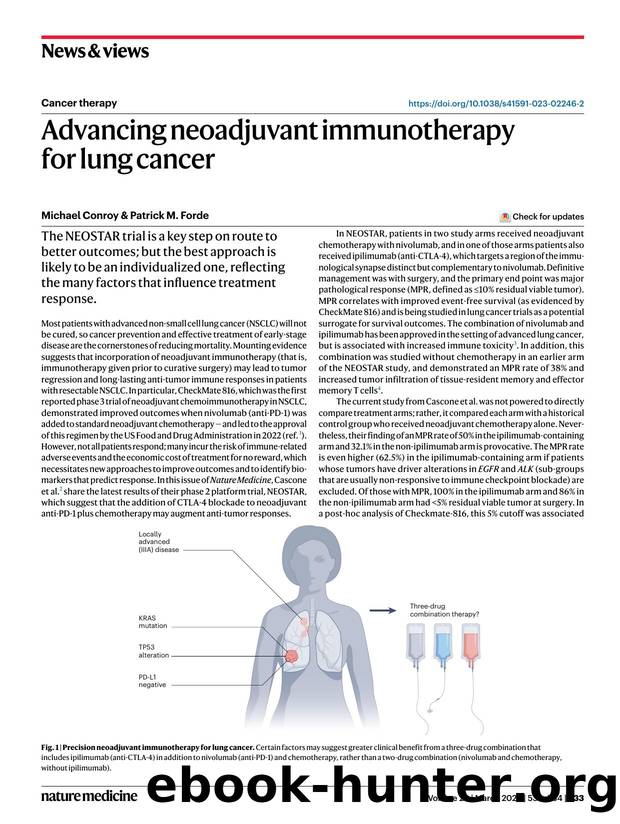 Advancing neoadjuvant immunotherapy for lung cancer by Michael Conroy & Patrick M. Forde