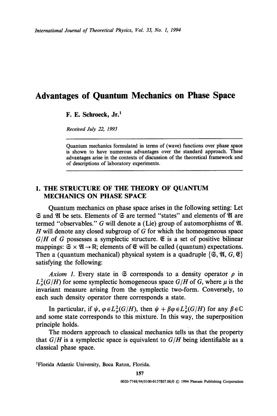 Advantages of quantum mechanics on phase space by Unknown
