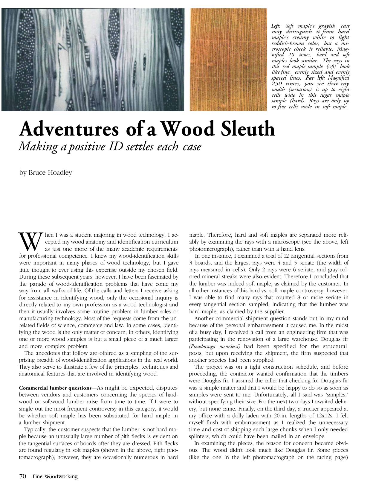 Adventures of a Wood Sleuth by R. Bruce Hoadley