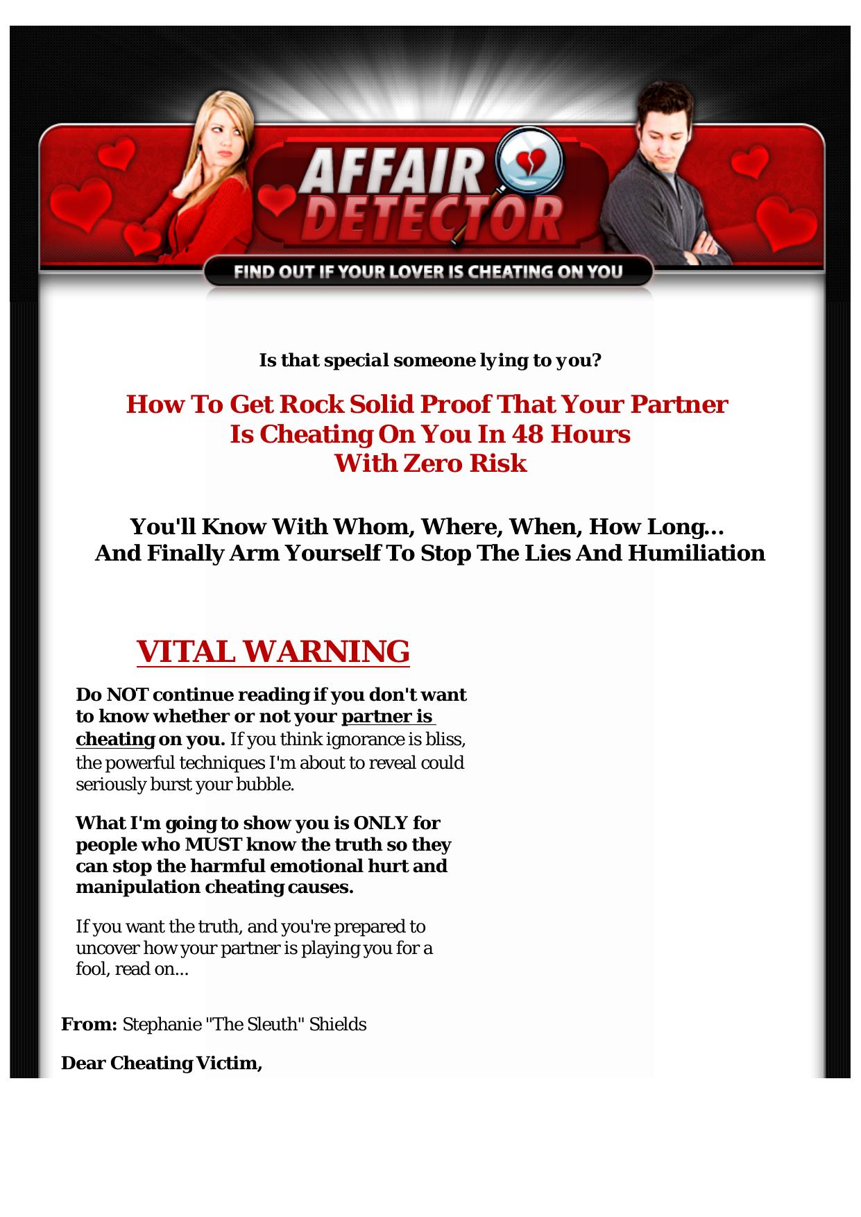 Affair Detector. by Best of Kuszter's Collection