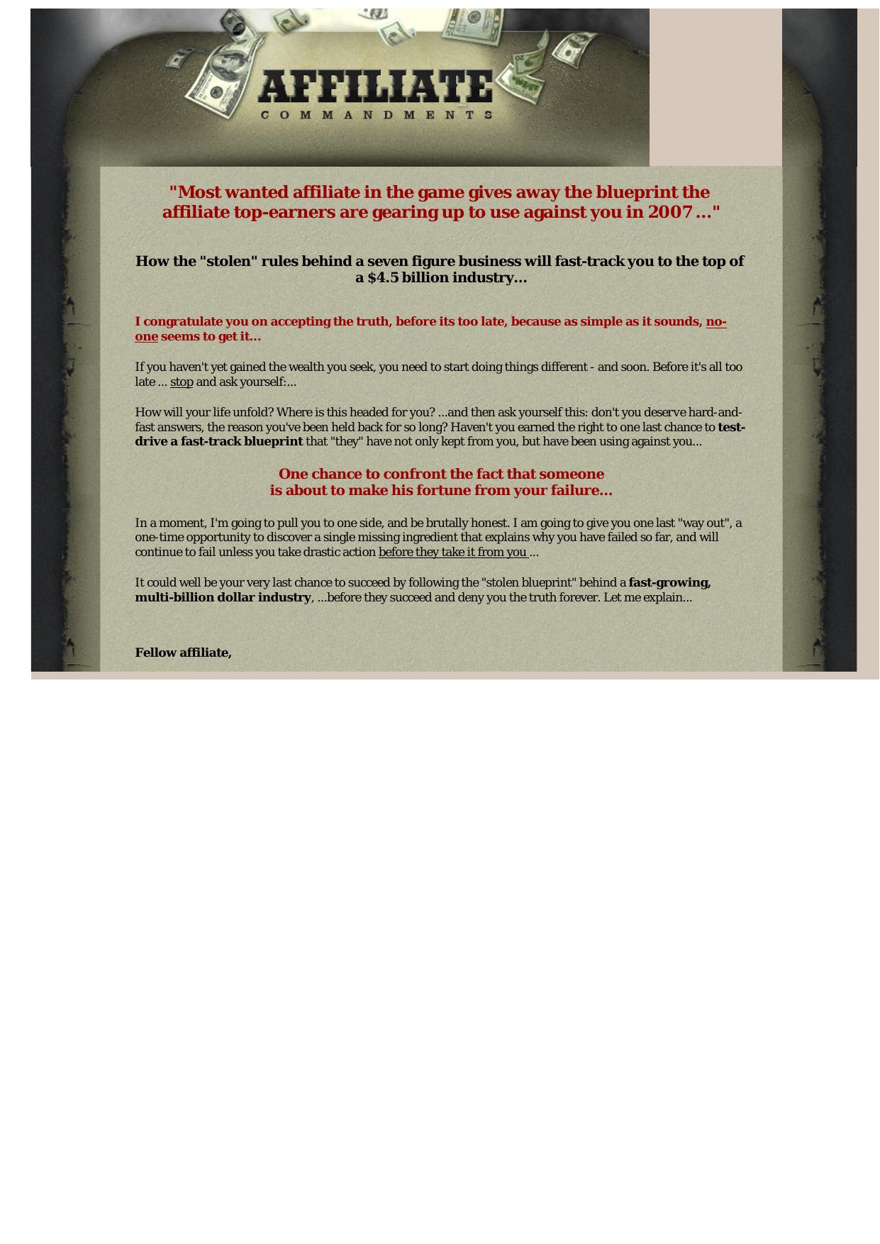 Affiliate Commandments. by Best of Kuszter's Collection