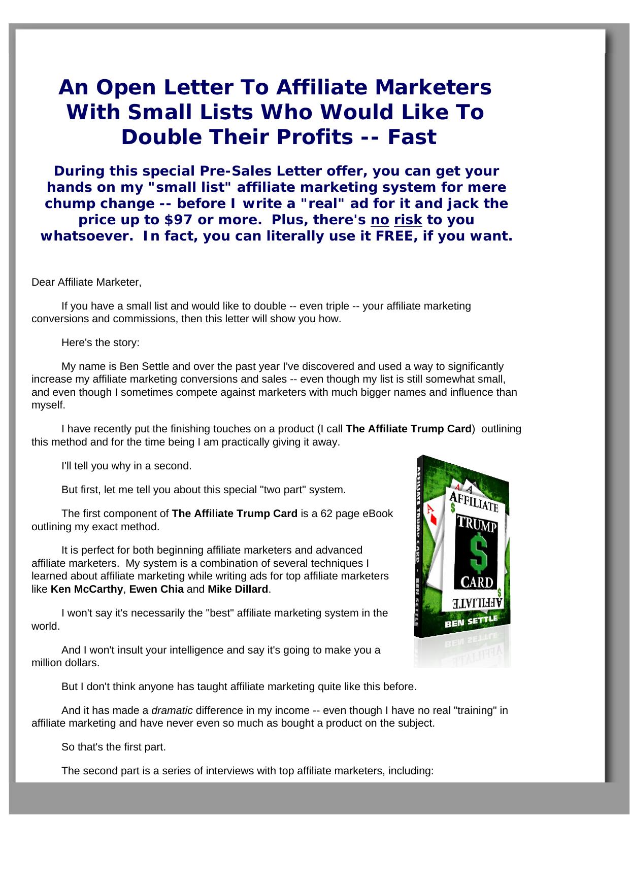 Affiliate Trump Card. by Best of Kuszter's Collection