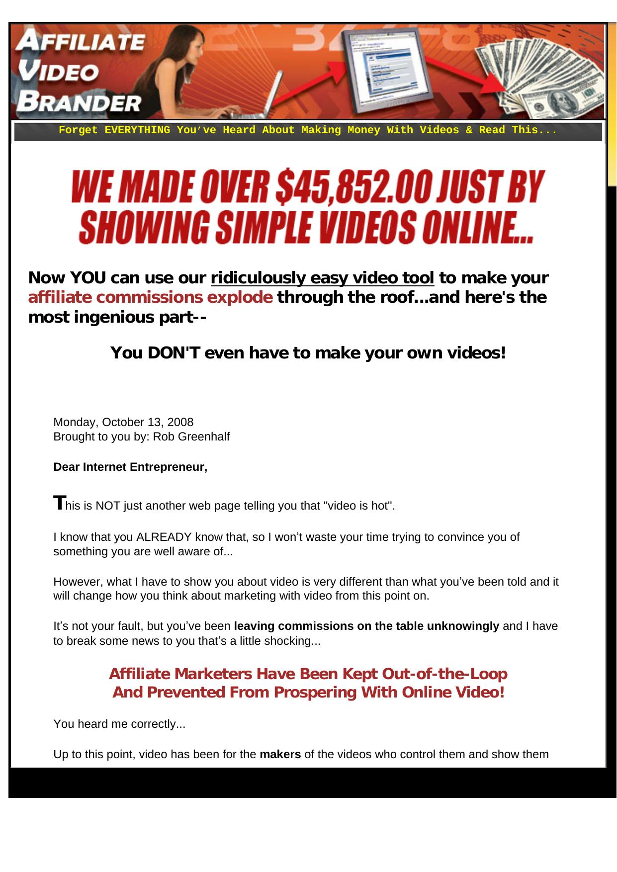 Affiliate Video Brander--Brand Videos With Your Affiliate Link. by Best of Kuszter's Collection