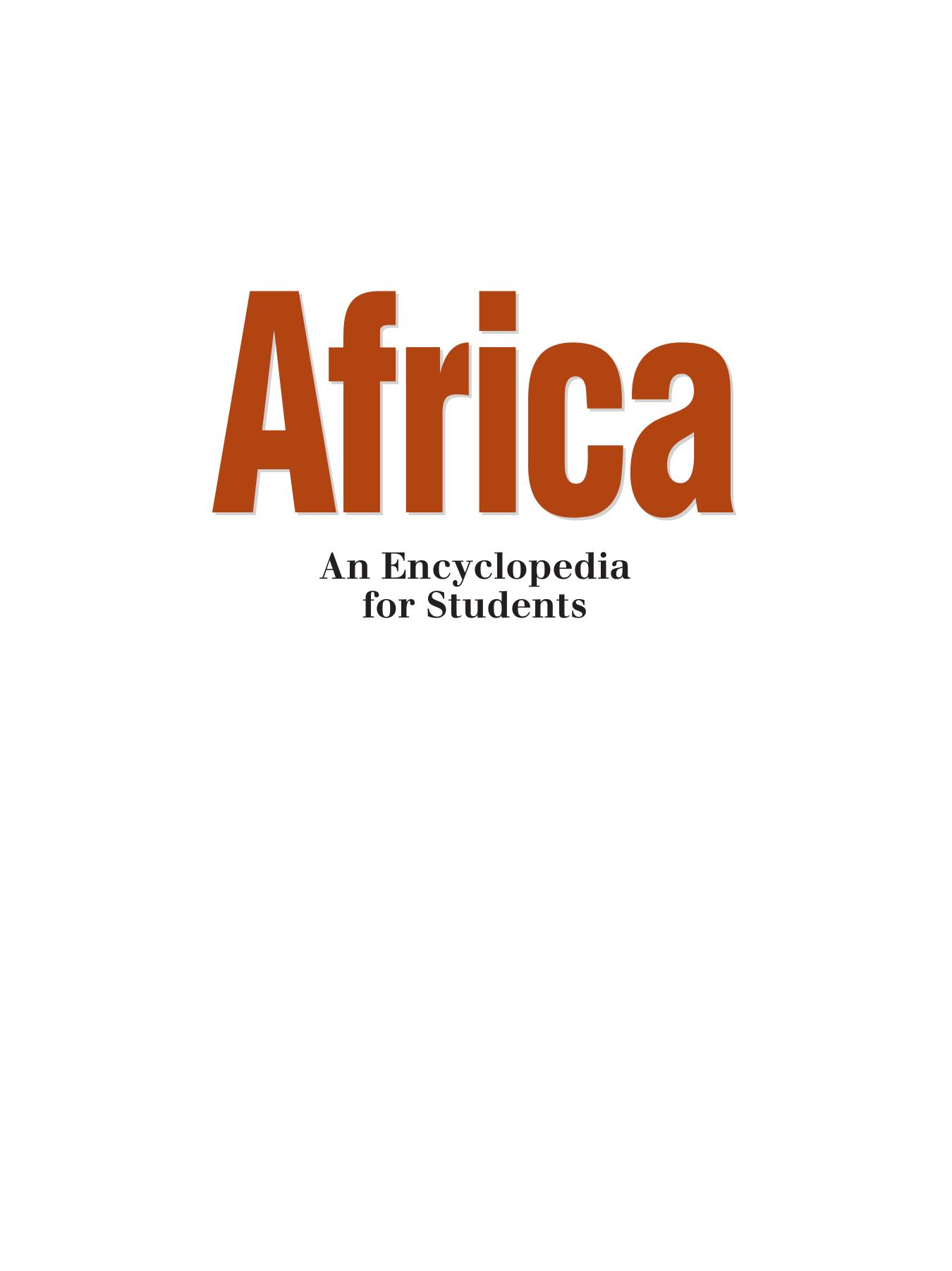 Africa - An Encyclopedia for Students - Vol I by Vol I