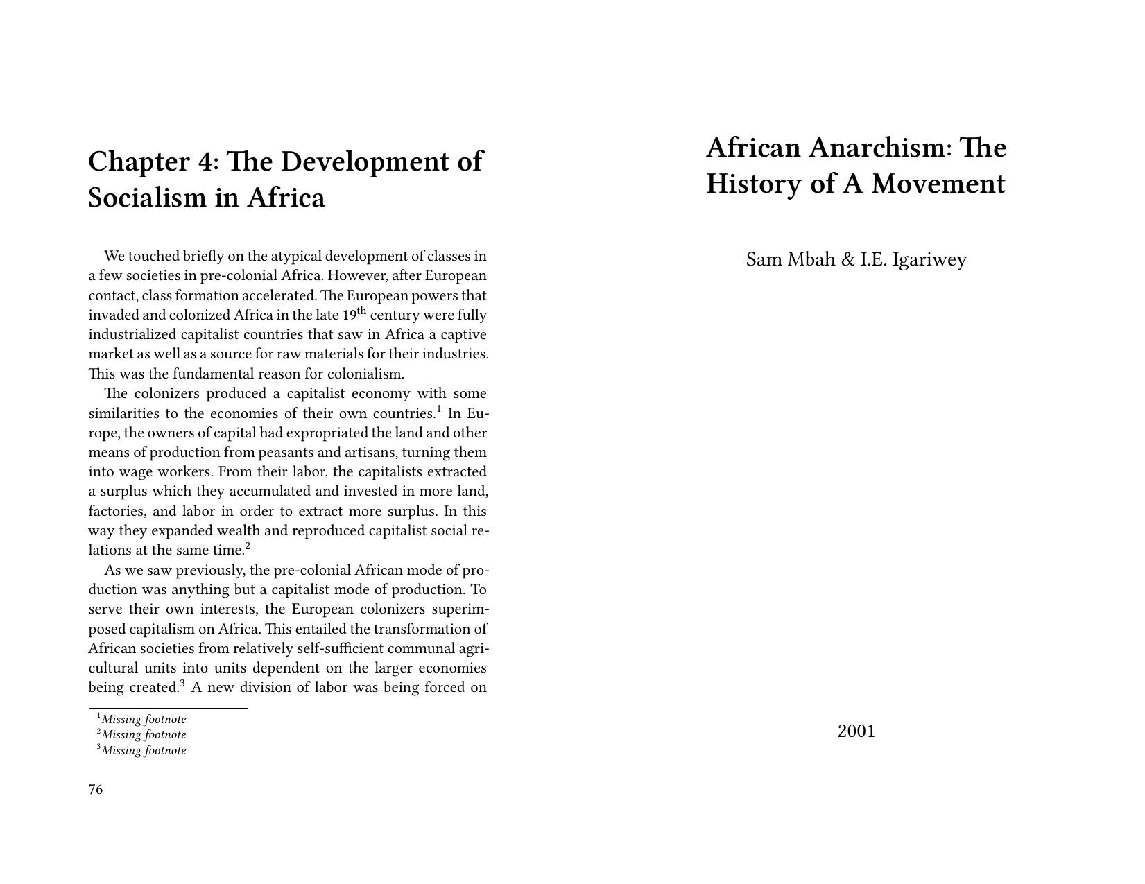 African Anarchism: The History of A Movement by Sam Mbah; I.E. Igariwey