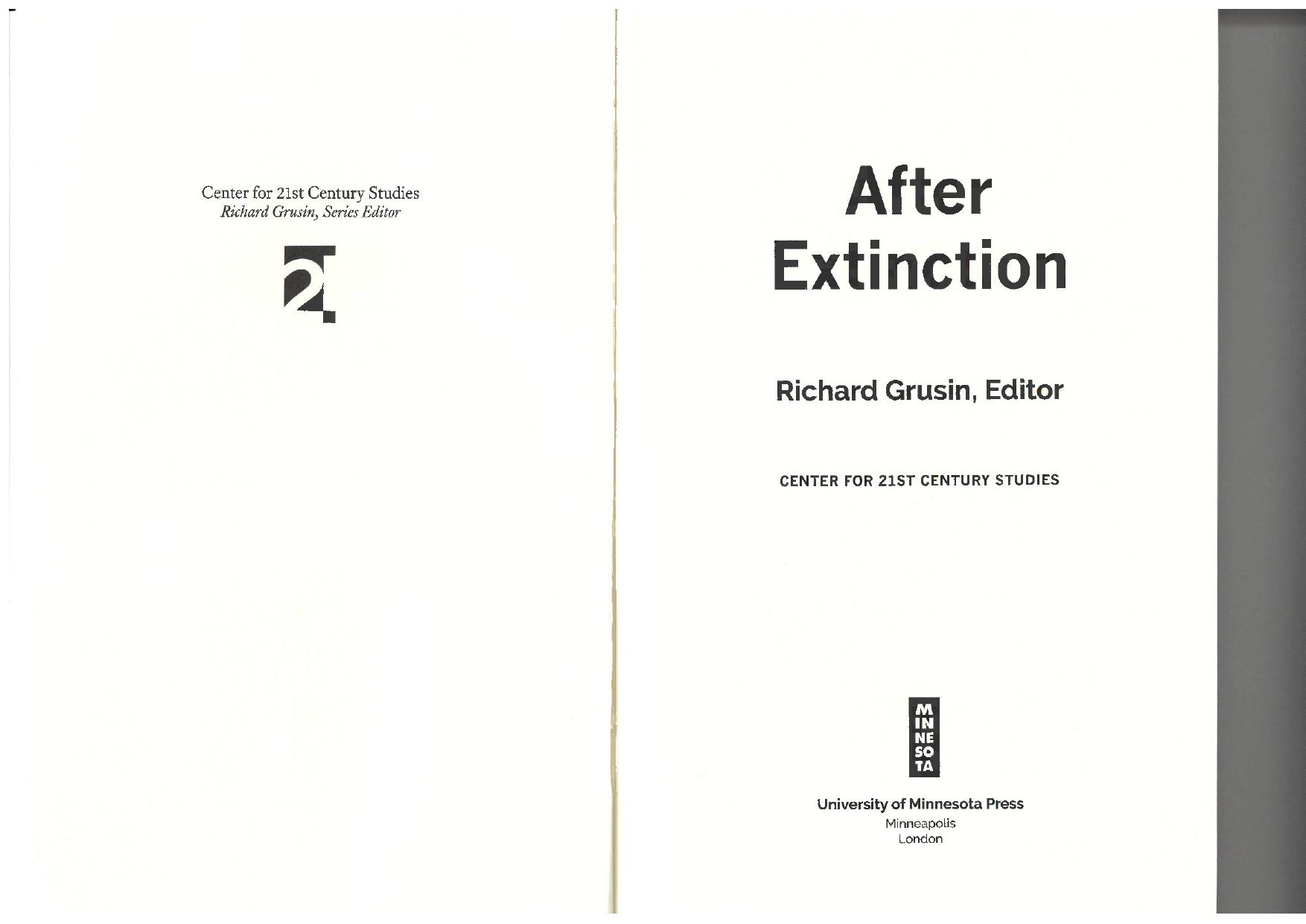 After Extinction by Richard Grusin