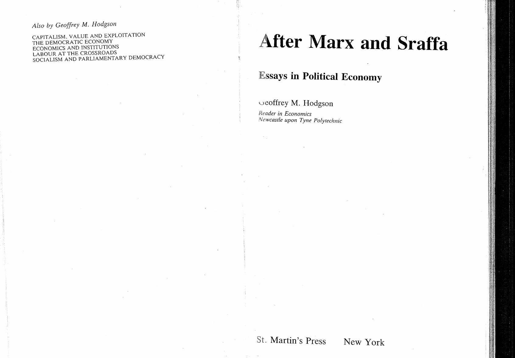 After Marx and Sraffa by HyperGEAR Inc